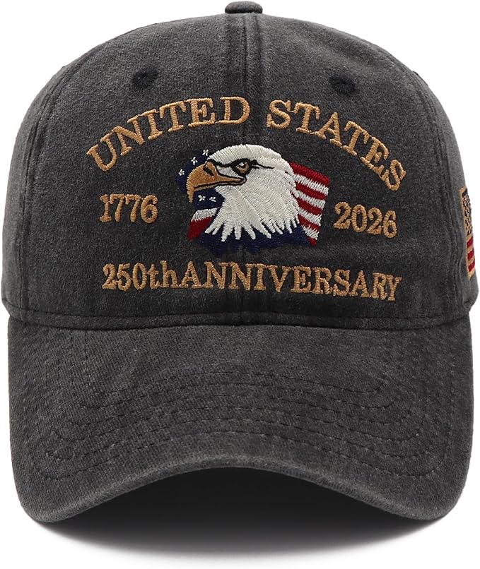 United States 250th Anniversary Hat, USA Baseball Cap 1776-2026 American Eagles Hat Patriotic Embroidered Hats for Men Women