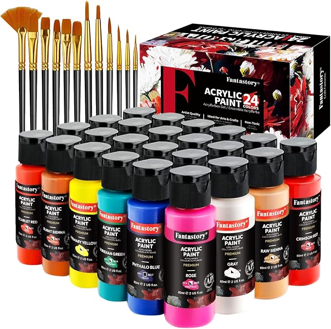 Fantastory Acrylic Paint Set 24 Classic Colors - Image 8