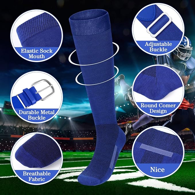 Haysandy Baseball or Softball Sock and Belt Combo Set 3 Football Baseball Socks with Softball Belt for Youth Boys Kids