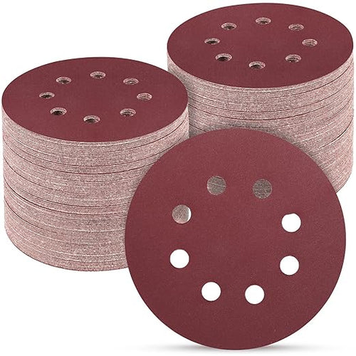 100 PCS 5 Inch Sanding Discs 600 Grit, Round Hook and Loop Sandpaper by POTUINOM