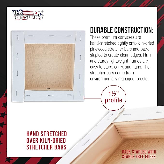 U.S. Art Supply 5-Pack Bulk Stretched Canvas - Image 3
