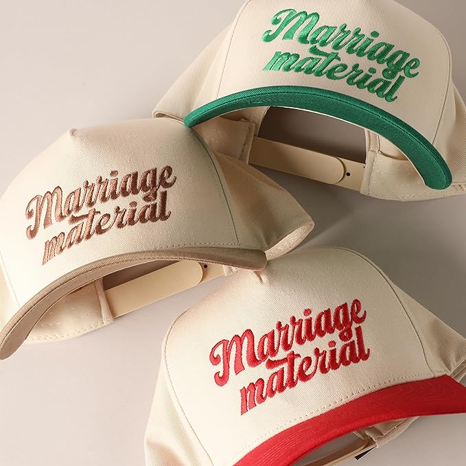 MIRMARU Two-Tone Vintage Canvas Trucker Hats for Men & Women, Adjustable Size Baseball Caps with Trendy Embroidered Design