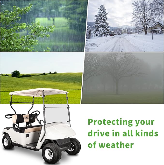 10L0L Golf Cart Windshield Compatible with EZGO TXT Windshield, Foldable & UV Protection Fit (1995-2013) EZGO TXT and Medalist Golf Cart Models- Tinted & Clear