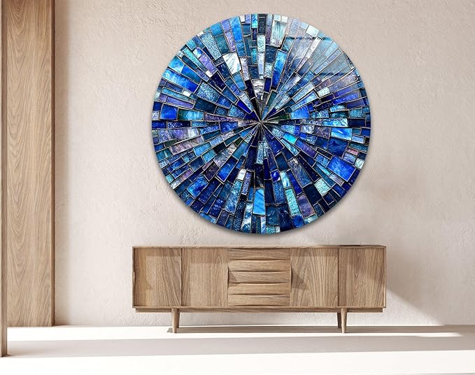 My Photostation.com 31.5'' Diameter Radiant Mosaic Burst Round Glass Wall Art - Image 3