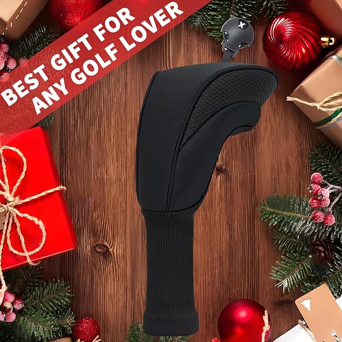 Golf Club Head Covers for Woods 3/4/5/6 Pieces Long Neck Mesh Sports Golf Club Headcovers Set with Interchangeable No. Tags 3 4 5 6 7 X Golf Accessories for Men Women