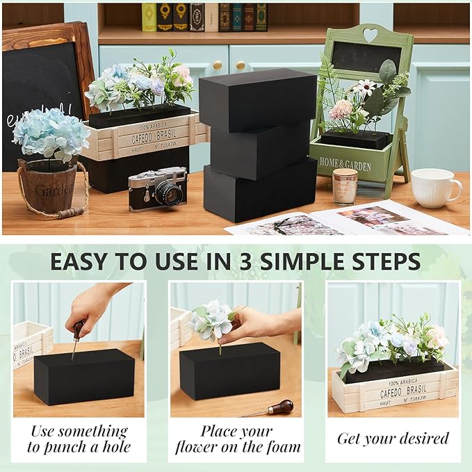 Lallisa 8 Pcs Reusable Floral Foam Blocks Water Weather Resistant Dry Floral - Image 3