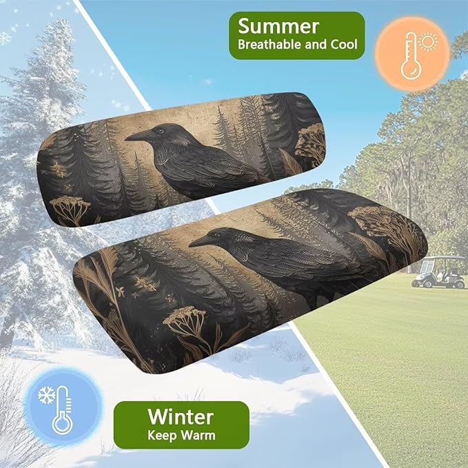 Suobstales Golf Cart Front and Rear Seat Cover Set for EZGO TXT RXV & Club Car DS 2 Passenger, Washable Bench Seat Covers Kit