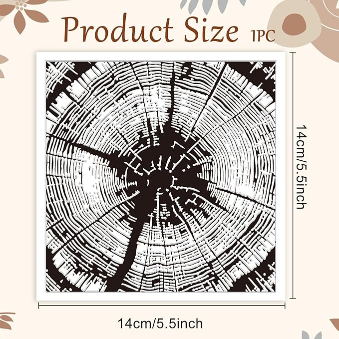 CHGCRAFT Tree Rings Polymer Clay Texture Sheets Tree Pattern Silicone Texture - Image 2