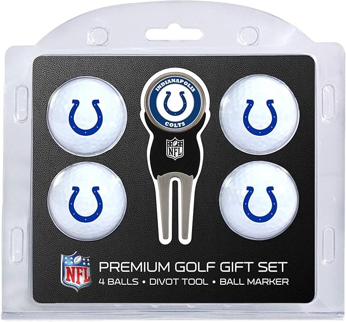 Team Golf NFL Regulation Size Golf Balls (4 Count) & Divot Tool with Removable Double-Sided Magnetic Marker