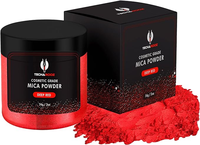 Deep Red Mica Powder for Epoxy Resin 56g / 2oz. Jar by TECHAROOZ