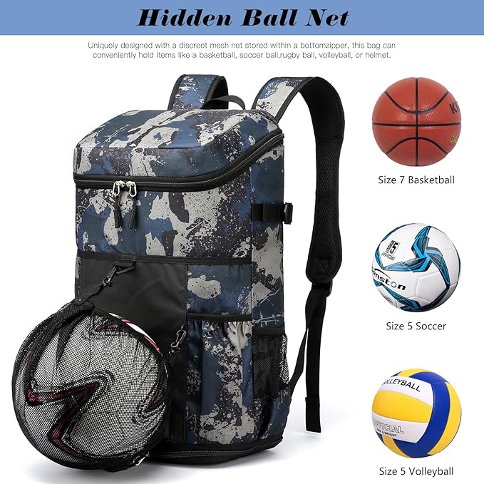 TUGUAN Baseball Backpack Equipment Bag for Adult with 2/4 Bat Holder & Fence Hook Lightweight Mens Softball Bag with Shoes Compartment Coaches Catchers Team Baseball Gear Bags Youth Boys