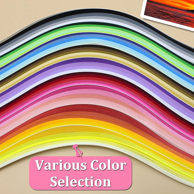 Zorfeter 9 Sets Multi-Color Quilling Paper Strips Kits 900 Strips 42 Colors - Image 2