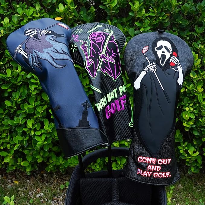 Big Crazy Golf Headcovers - Funny Golf Club Covers - Driver Headcover with Tour Grade PU Leather - Golf Driver Headcover, Waterproof Golf Head Covers, Soft Lining Golf Gift