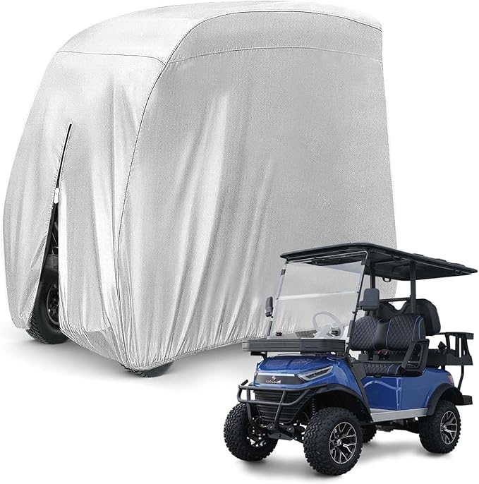 KISEER 4 Passenger 420D Waterproof Golf Cart Cover fits EZ GO Club Car Yamaha, Sunproof Dustproof