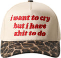 MIRMARU Two-Tone Vintage Canvas Trucker Hats for Men & Women, Adjustable Size Baseball Caps with Trendy Embroidered Design