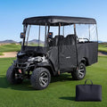 VEVOR Golf Cart Cover, Visible Full-Enclosure 2+2/4 Passenger Golf Cart, 600D Waterproof Oxford Fabric Club Car Cover Fits Most Carts Club Car, Yamaha, EZGO, Honda, PVC Coating & Windproof Hook Design