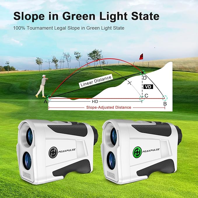 PEAKPULSE 1200 1700 Yds Golf Rangefinder Easy to Clean Slope Magnet Rechargeable 6X Magnification Distance Range Finders Flag Pin Locked Vibration Golfer Gifts Accessories