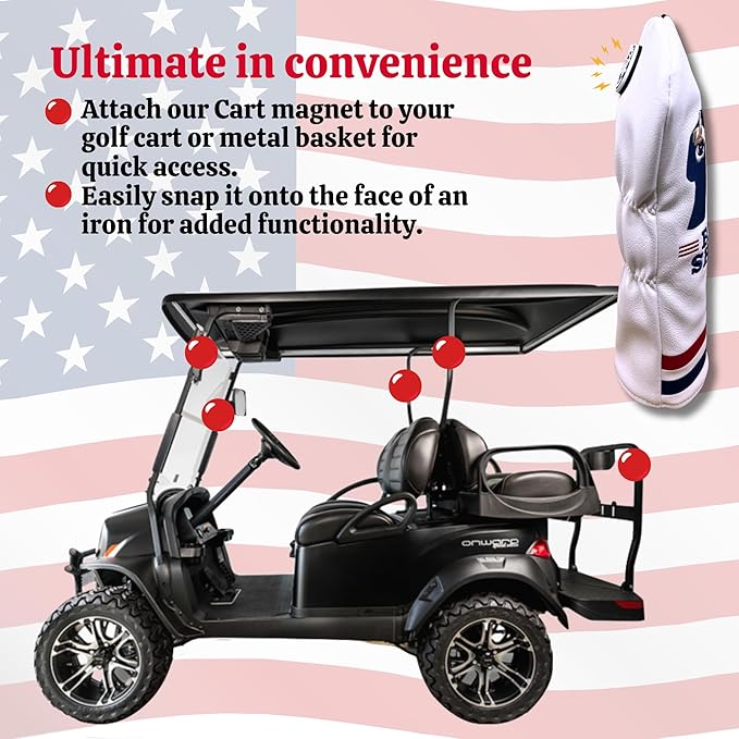 The Original USA Funny Golf Head Covers Trump Bad Shot Driver Fairway Wood Putter Headcover with Madson Golf Cart Magnet for securing Golf Head Cover, Donald Trump Merchandise, Dad Gifts for Birthday