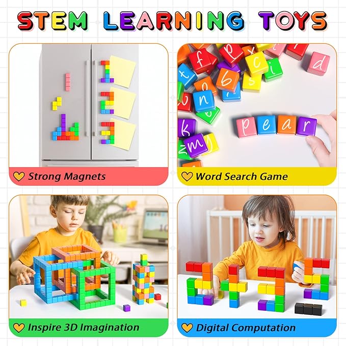 54 PCS Magnetic Blocks, Magnetic Building Blocks - Image 4