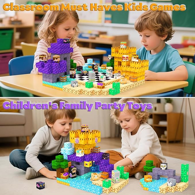 Magnetic Blocks Board Games Chess Set, Magnetic Tiles Building Blocks Kids - Image 6