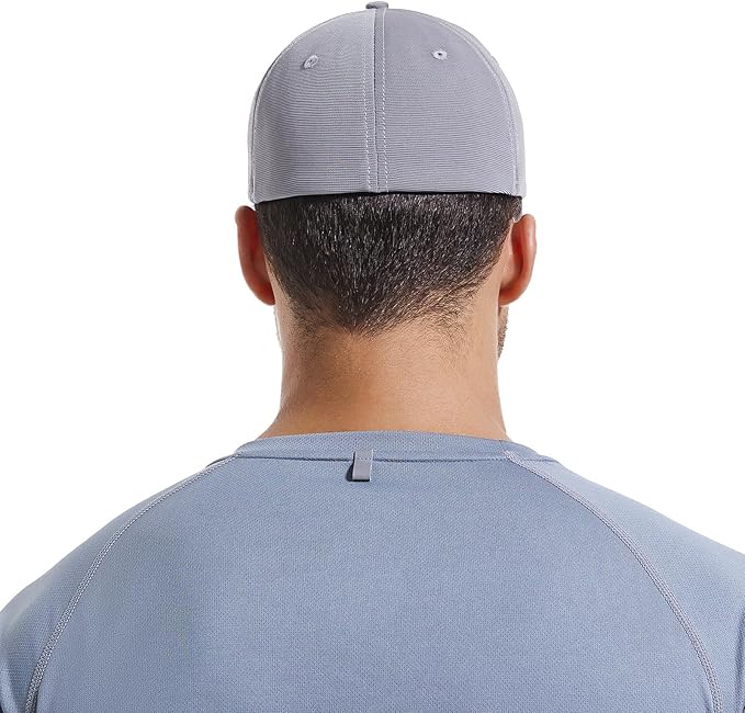 6 Panel Stretch Full Closed Baseball Caps Men's Blank Fitted Cap Curved Brim Elastic Closed Back Hat Q2426