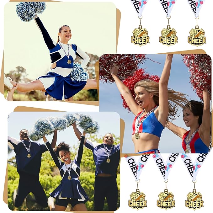 Ecation Medals with Neck Ribbons Soccer Awards Medals Baseball Team Awards Softball T-Ball Flag Football Trophy for Kids Sports Competitions Celebration Gift