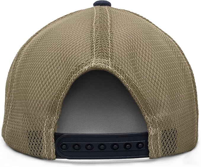 Tee Luv Vintage Drink Dr Pepper Hat - Mesh Back Dr Pepper Soda Baseball Cap (Navy and Beige)