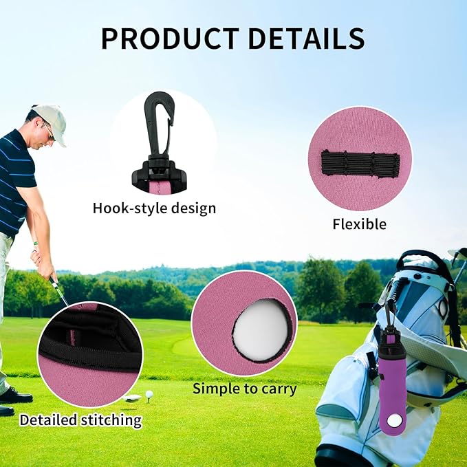 27 Pcs Golf Ball Carry Bag with Hook Accessories Portable Neoprene Pouch Tee Holder for Women Men Gifts