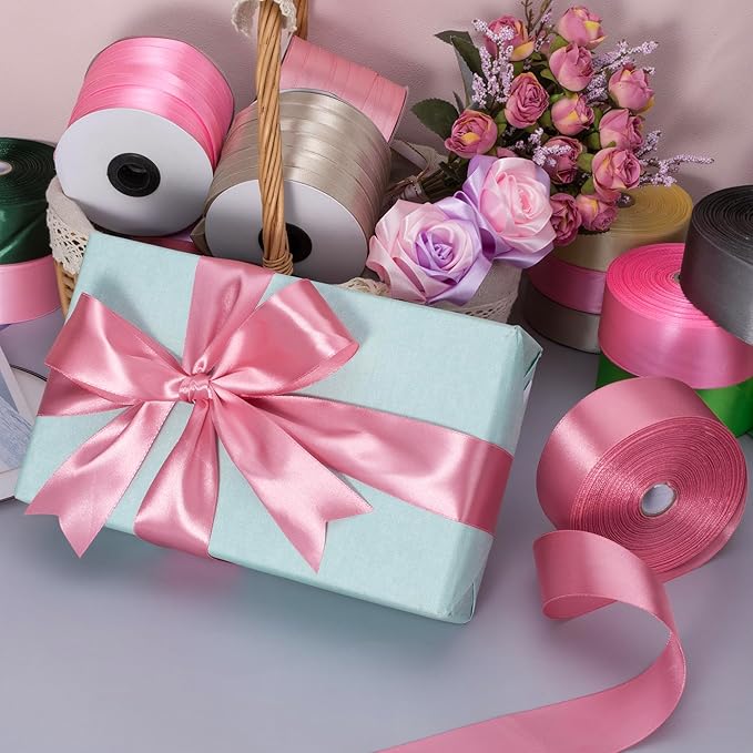 1 1/2 Inch Rose Gold Solid Satin Ribbon, 50 Yards Craft Fabric Ribbon - Image 5