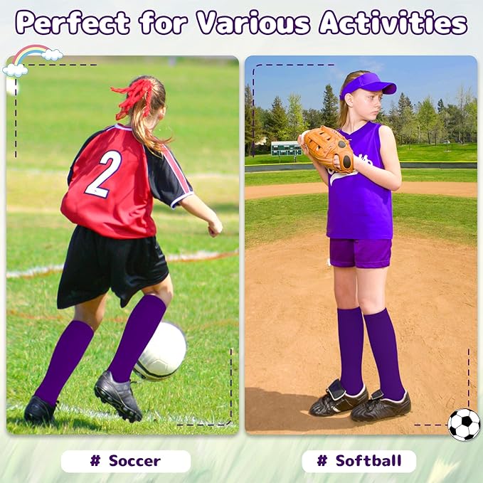 Olreco Toddler Soccer Socks Kids Baseball Socks Youth Softball Sock for Girls Boys Football Sock Boys Athletic Accessories