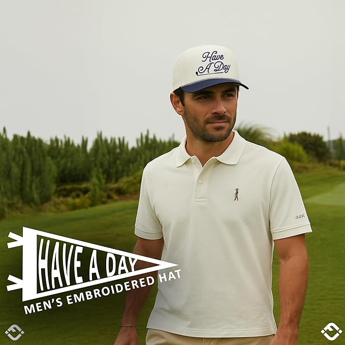 Funky Junque Performance Waterproof Golf Rope Hat – Cool Breathable Workout 5 Panel Snapback Cap for Men