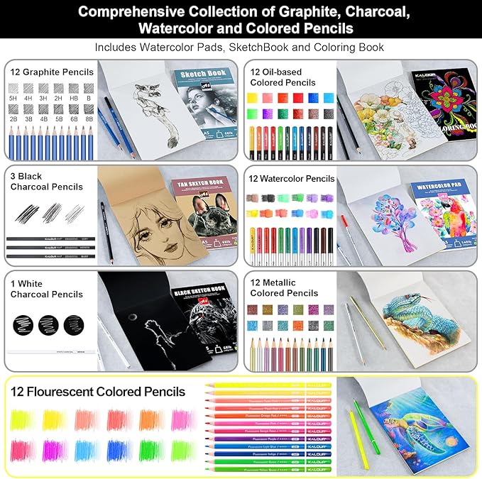 82 Drawing Set Sketching Kit, Art Set - Image 3