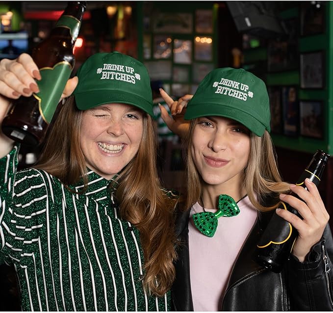 St Patricks Day hat Green Baseball Cap Shamrock Embroidered for man Women Funny