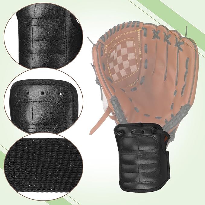 Soulchen Baseball Wrist Guard with Strap Leather Protective Shield for Right and Left Hand Catchers Mitt for Adult Baseball Accessory Supplies