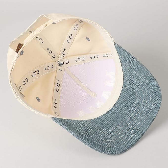 MIRMARU Two-Tone Vintage Canvas Trucker Hats for Men & Women, Adjustable Size Baseball Caps with Trendy Embroidered Design
