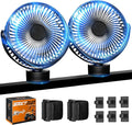 Upgrade Golf Cart Fan Rechargeable with Magnetic Base, Portable 12000mAh Magnetic Fan with 4 Speeds, LED Lantern, Fits Club Car EZGO YAMAHA Golf Cart & Cruise Ship Accessories