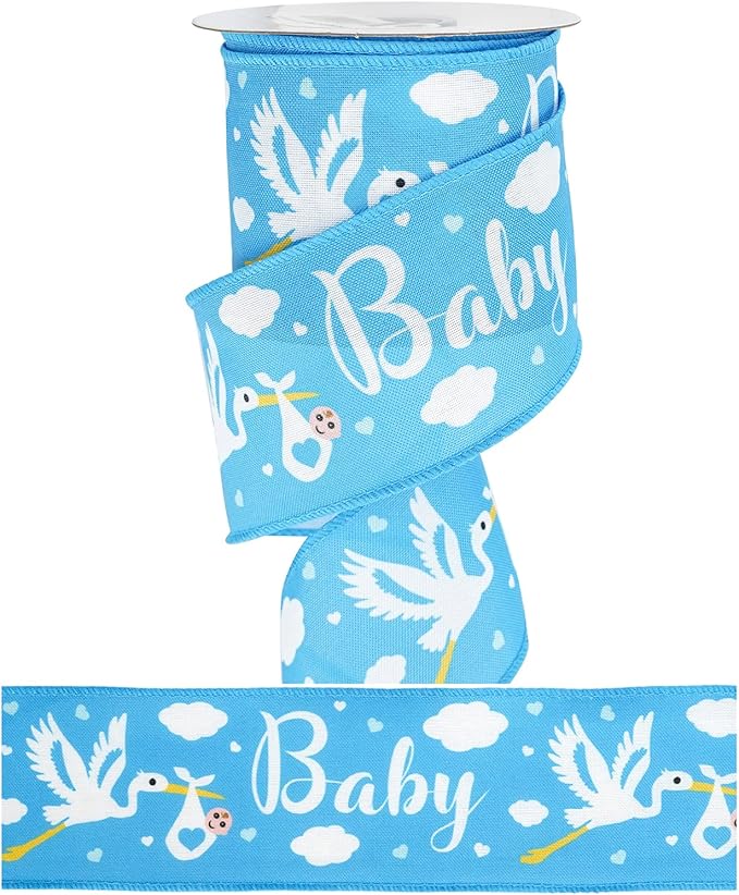 MEEDEE Baby Boy 2.5 Inch Burlap Wired Ribbon by MEEDEE