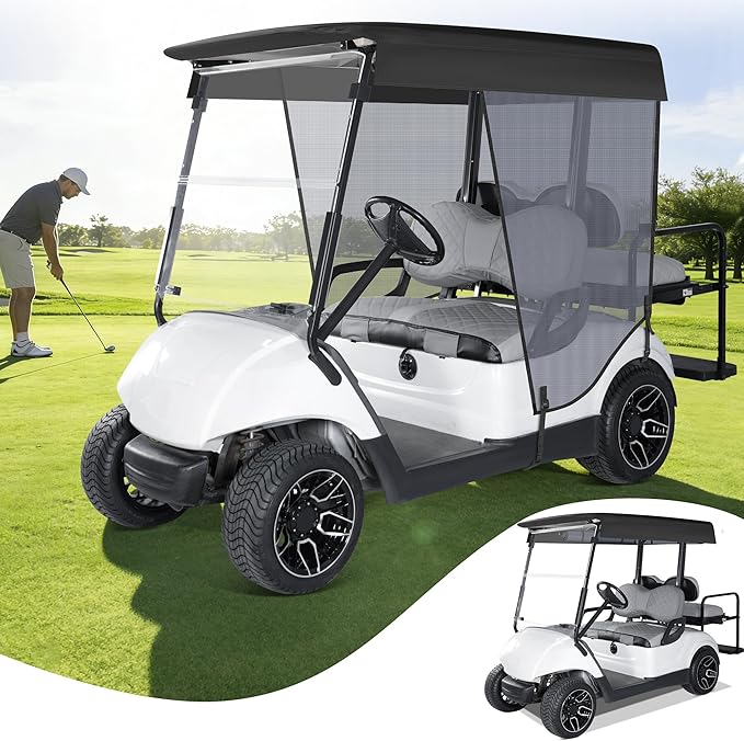 Golf Cart Sun Shade Cover for Yamaha G29 Drive 2 69" Roof Breathable Mesh UV Sunshade Curtain Gray