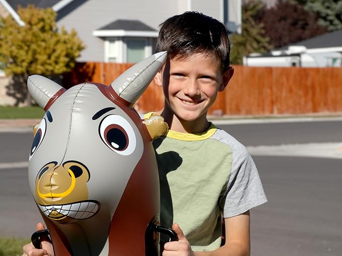 Hearthsong Hop N Go Inflatable Bull Riding Bouncy Hopping Toys - Image 4