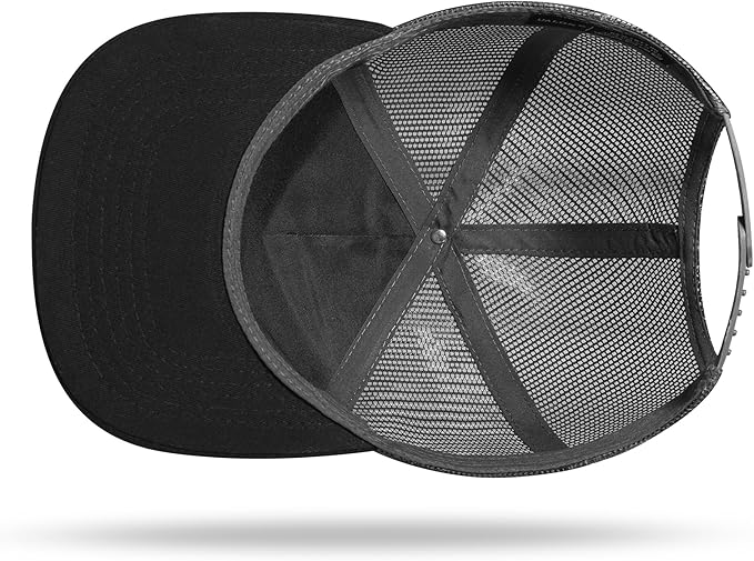 UALON Baseball Cap, Snapback Trucker Hat for Men & Women with American Flag and Adjustable, Breathable Mesh, Flat Bill Hats