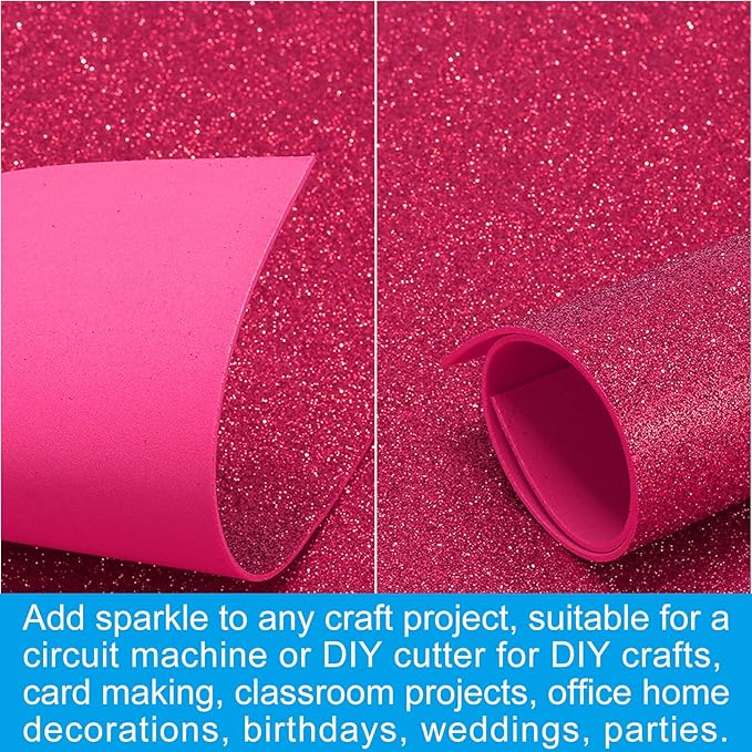 PATIKIL 2mm Thick Non Adhesive Glitter Foam Sheet 16x24inch Wine Red, EVA Shiny - Image 5