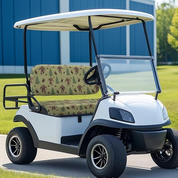 Bulopur Sasquatch Golf Cart Seat Covers Club Car Precedent Golf Cart Seat Cover Blanket Towel for 2/4 Person Seats Removable Golfcart Accessories