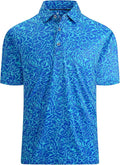 SAMERM Golf Shirts for Men Super Stretch Jacquard Dry Fit Golf Polo Moisture Wicking Short Sleeve Polo Shirts for Men