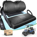 10L0L Golf Cart Seat Covers for Club Car Precedent,EZGO TXT Front/Rear Seats Diamond Pattern,Vinyl Leather with Adjustable Straps and Retractable Buckle, No Stapler Needed
