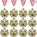 Ecation Medals with Neck Ribbons Soccer Awards Medals Baseball Team Awards Softball T-Ball Flag Football Trophy for Kids Sports Competitions Celebration Gift