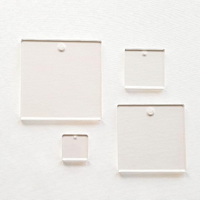 25 Acrylic Square Clear with Hole - Image 2