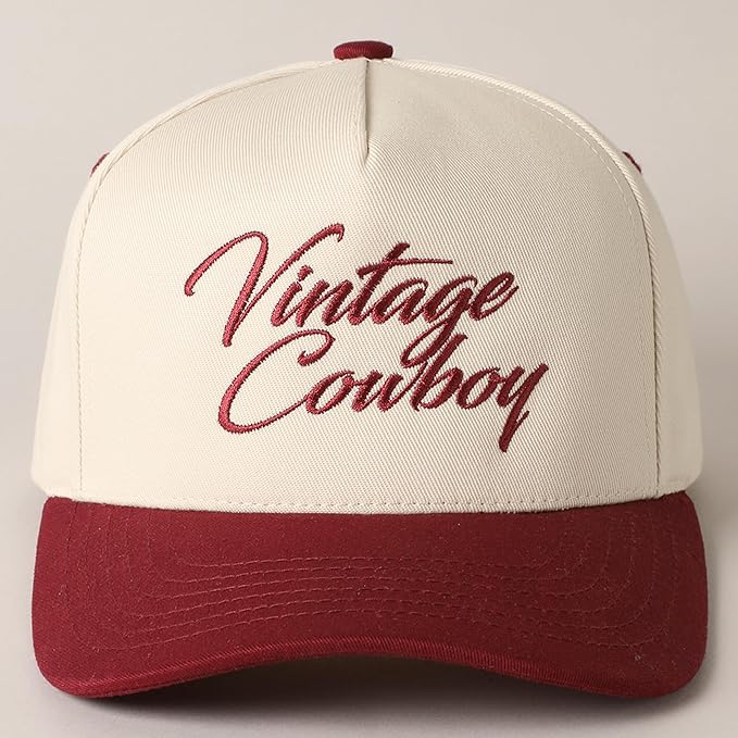 MIRMARU Two-Tone Vintage Canvas Trucker Hats for Men & Women, Adjustable Size Baseball Caps with Trendy Embroidered Design
