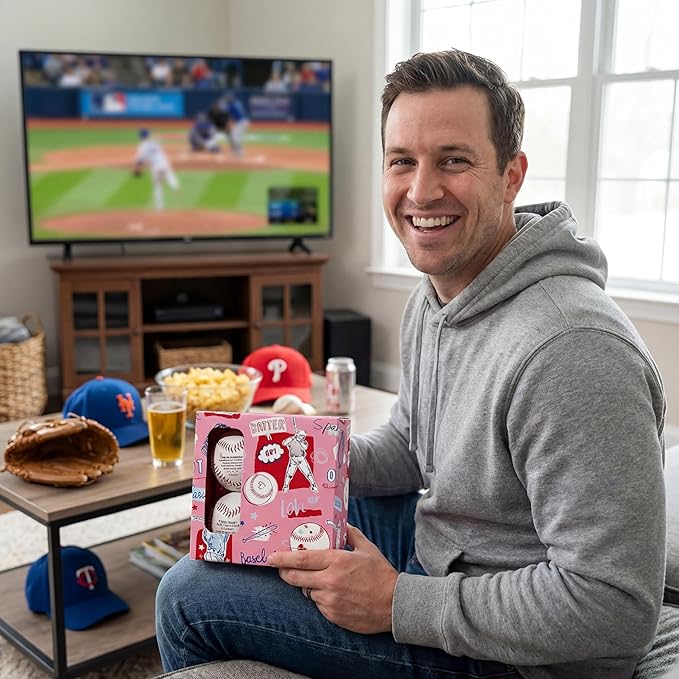 Jenaai 4 Pcs Baseball Season Gift for Him Senior Night Romantic Baseball Fan Gift with Inspirational Messages Game Day Sports Keepsake for Boyfriend Husband Coach Player Appreciation Easter Basket