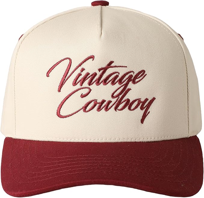 MIRMARU Two-Tone Vintage Canvas Trucker Hats for Men & Women, Adjustable Size Baseball Caps with Trendy Embroidered Design