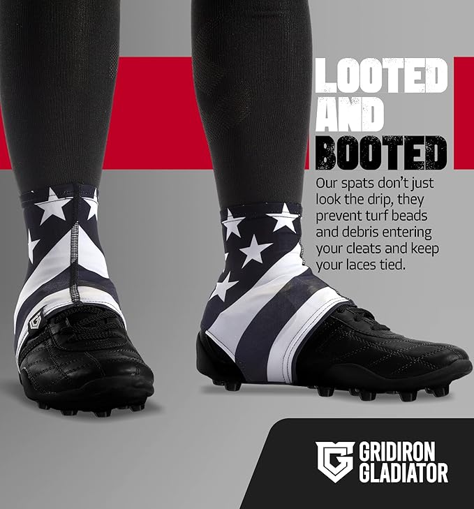 Gridiron Gladiator Cleat Covers - Football Spats - Football Cleat Socks - Cleat Spats for Soccer, Baseball & Softball